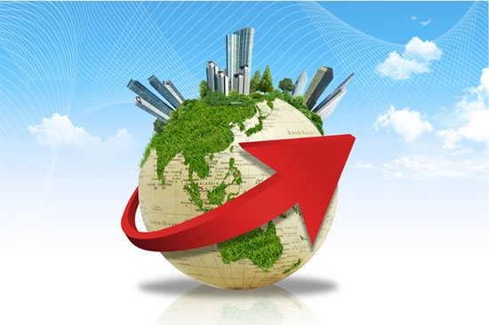 World travel psd template with red arrow