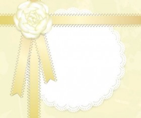 Yellow lace card vector