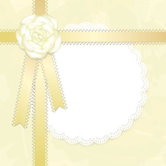 Yellow lace card vector