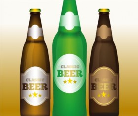 beer bottle vector template set