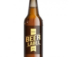 beer bottle with water drop vector