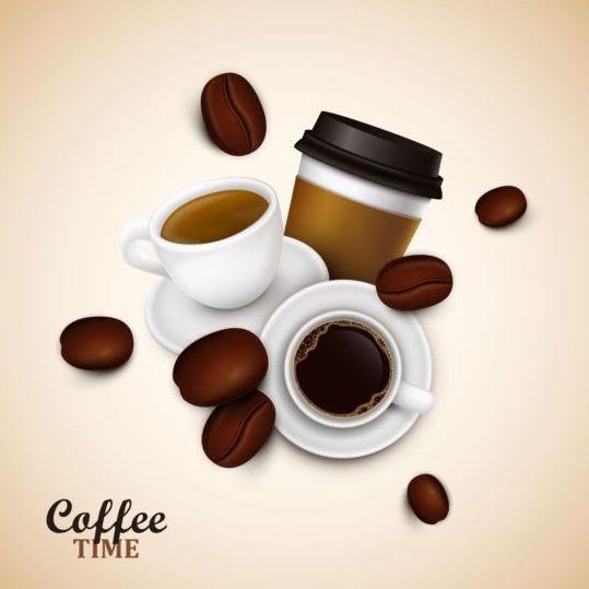 elegant caffee art background vector 01