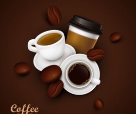 elegant caffee art background vector 02