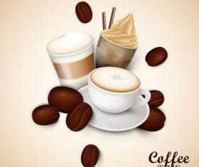 elegant caffee art background vector 03