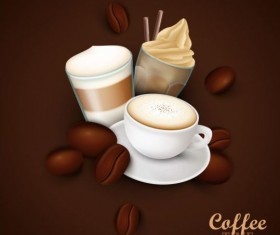 elegant caffee art background vector 04