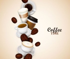 elegant caffee art background vector 05
