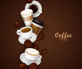 elegant caffee art background vector 06