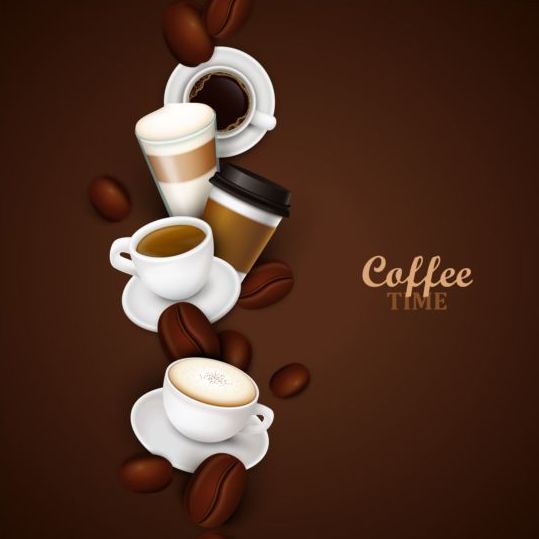 elegant caffee art background vector 06