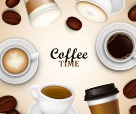 elegant caffee art background vector 07