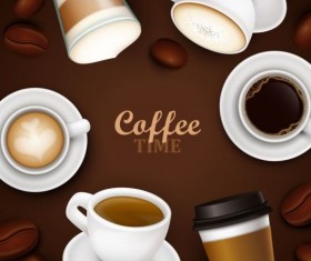 elegant caffee art background vector 08