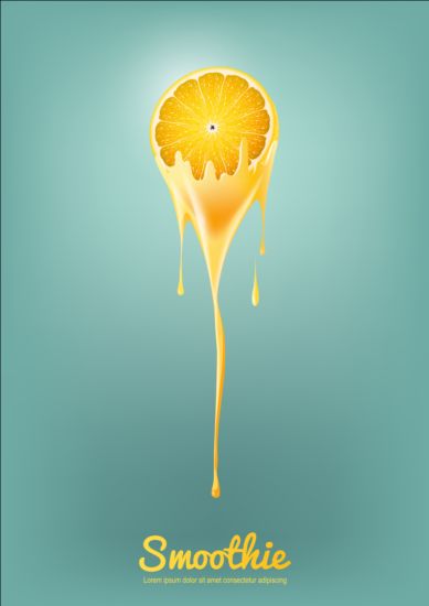 lemon smoothie vector background