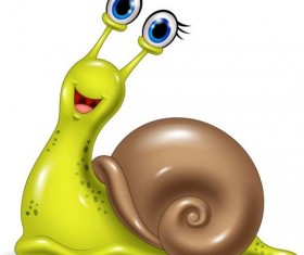 lovely cartoon snails vector 01