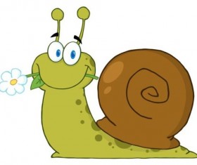lovely cartoon snails vector 03
