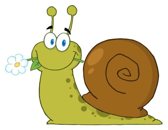 lovely cartoon snails vector 03