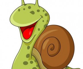 lovely cartoon snails vector 04