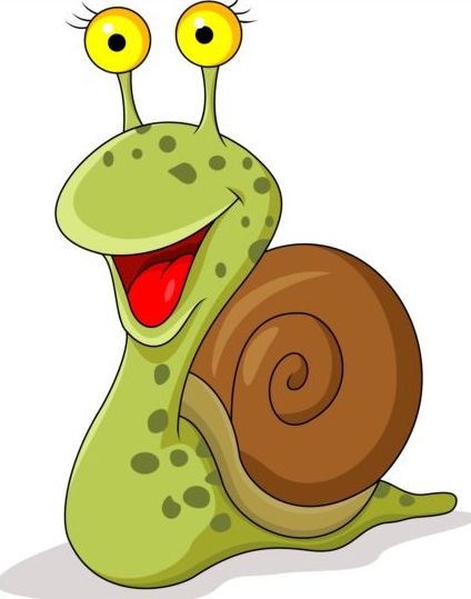 lovely cartoon snails vector 04