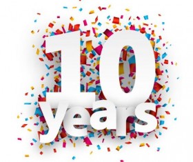 10 Year happy birthday vector material