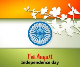 15th autught Indian Independence Day background vector 01