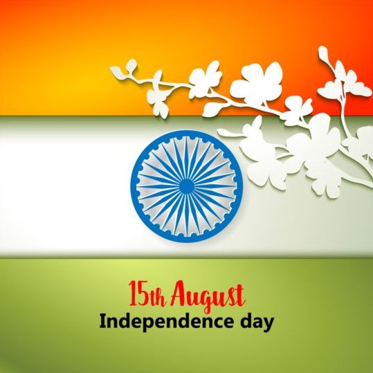 15th autught Indian Independence Day background vector 01