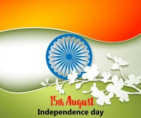15th autught Indian Independence Day background vector 02