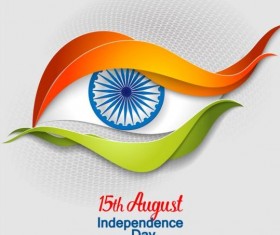 15th autught Indian Independence Day background vector 03