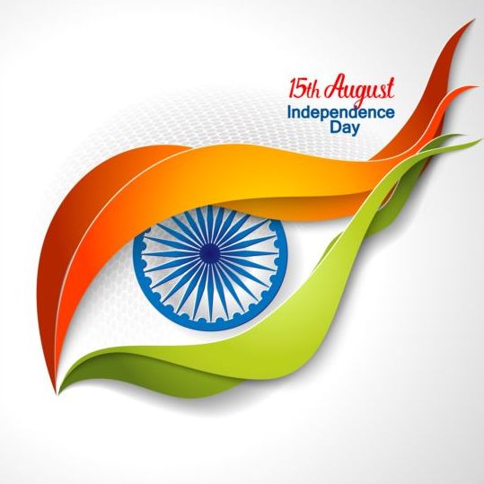 15th autught Indian Independence Day background vector 04