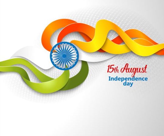 15th autught Indian Independence Day background vector 05