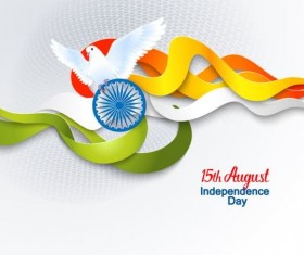 15th autught Indian Independence Day background vector 06