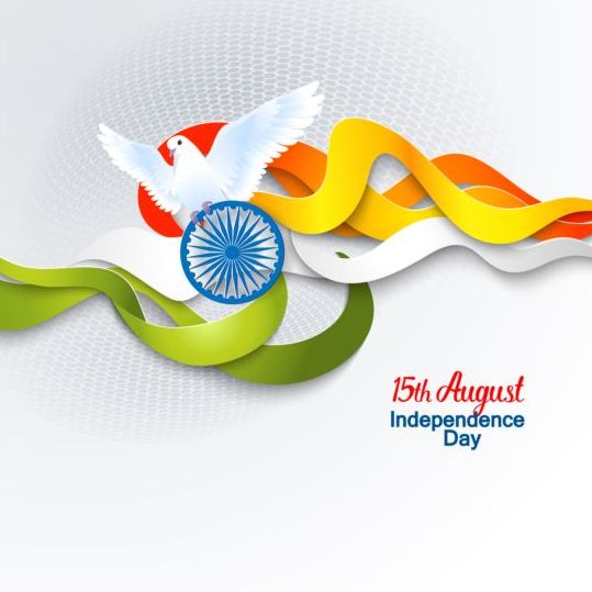 15th autught Indian Independence Day background vector 06