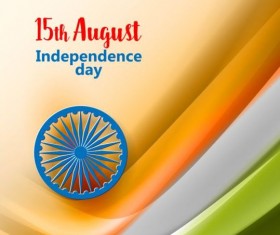 15th autught Indian Independence Day background vector 07
