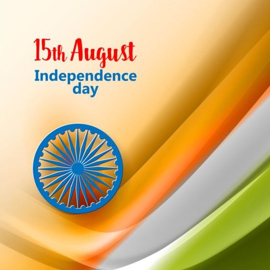 15th autught Indian Independence Day background vector 07