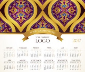 2017 calendars with floral decor pattern vector 09