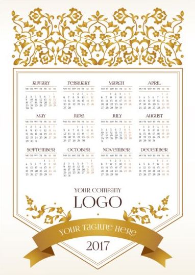 2017 company calendars template vector 02
