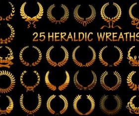 25 Kind heraldic wreaths vector