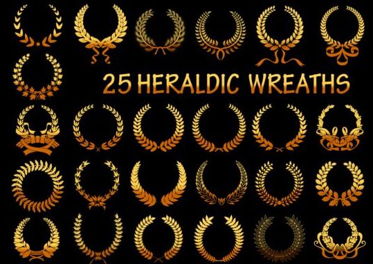 25 Kind heraldic wreaths vector