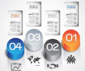 3D Options infographic template vector 02