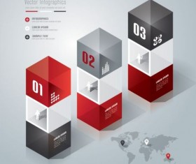 3D Options infographic template vector 03