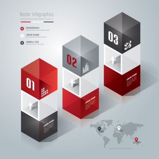 3D Options infographic template vector 03