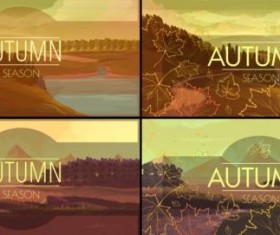 4 Kind autumn season landscape vector