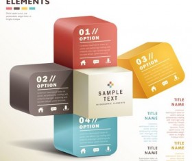 Abstract 3D Infographics design vector 02