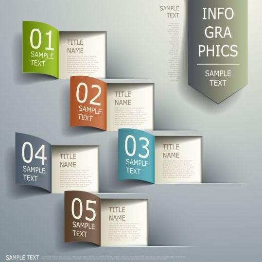 Abstract 3D Infographics design vector 03