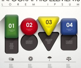 Abstract 3D Infographics design vector 06