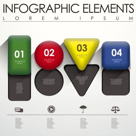 Abstract 3D Infographics design vector 06