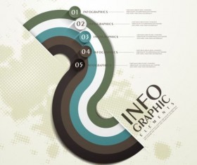 Abstract 3D Infographics design vector 07