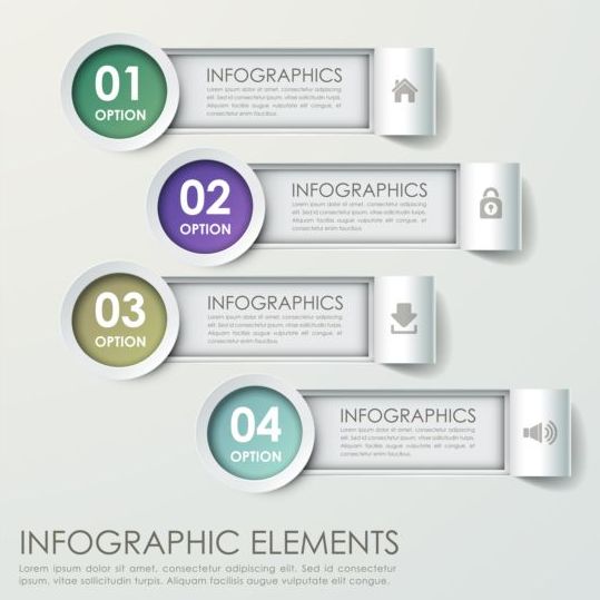 Abstract 3D Infographics design vector 09