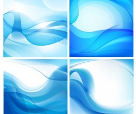 Abstract blue wavy background set vector 02
