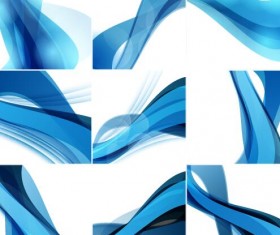Abstract blue wavy background set vector 03