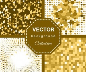 Abstract gold backgroun art vector set 01