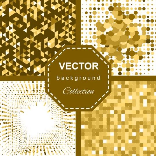 Abstract gold backgroun art vector set 01