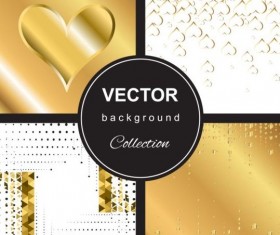 Abstract gold backgroun art vector set 02